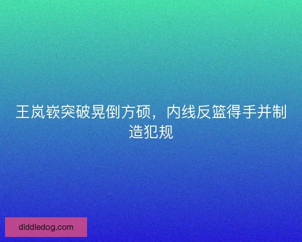 王岚嵚突破晃倒方硕，内线反篮得手并制造犯规