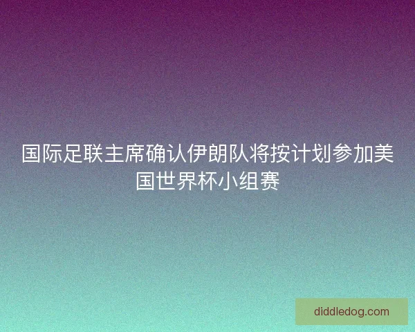 国际足联主席确认伊朗队将按计划参加美国世界杯小组赛